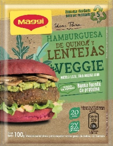 Hamburguesa Quinoa Lentejas Veggie Maggi